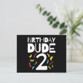 2歳の誕生日 男の子のパーティー 誕生日おめでとう 2 ポストカード (スタンド正面)