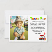 2歳の誕生日 赤いゴルフカート 男の子のカード サンキューカード (正面)