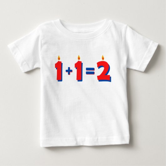 2歳の誕生日 赤ちゃん 女の子 男の子 Tシャツ レッド2 (正面)