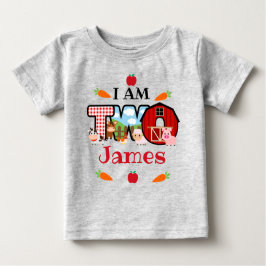 2歳の誕生日 農場の動物 | 牧場の誕生日 ベビーTシャツ