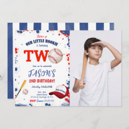 2歳の誕生日 野球の写真 招待状