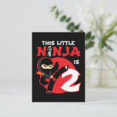 2歳の誕生日 2歳児の小さな忍者パーティー 少年の忍者2 ポストカード (スタンド正面)