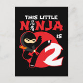 2歳の誕生日 2歳児の小さな忍者パーティー 少年の忍者2 ポストカード (正面)