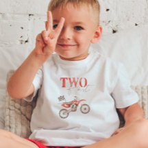 2歳の赤いバイクの誕生日Tシャツ