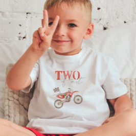 2歳の赤いバイクの誕生日Tシャツ トドラーTシャツ