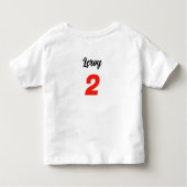 2歳の速いヴィンテージ赤いレースカー少年誕生日 トドラーTシャツ (裏面)