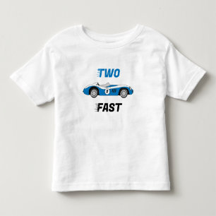 2歳の速いヴィンテージ ブルーレース カーボーイの2回目の誕生日 トドラーTシャツ