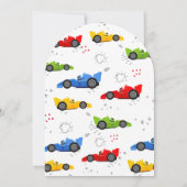 2歳の速い子供たち レースカー 招待状 (裏面)