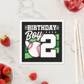 2歳の野球パーティーテーマ2歳の誕生日ボーイ スタンダードカクテルナプキン (インサイチュ)