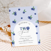 2歳の青いブルーベリーの男の子の誕生日 招待状
