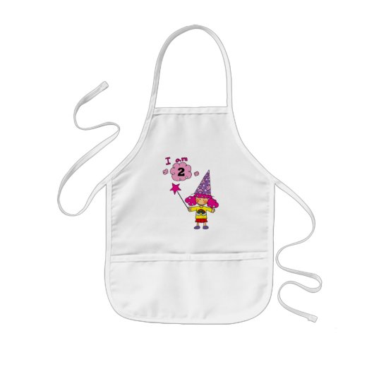 2歳の魔法使いの女の子 子供用エプロン (正面)