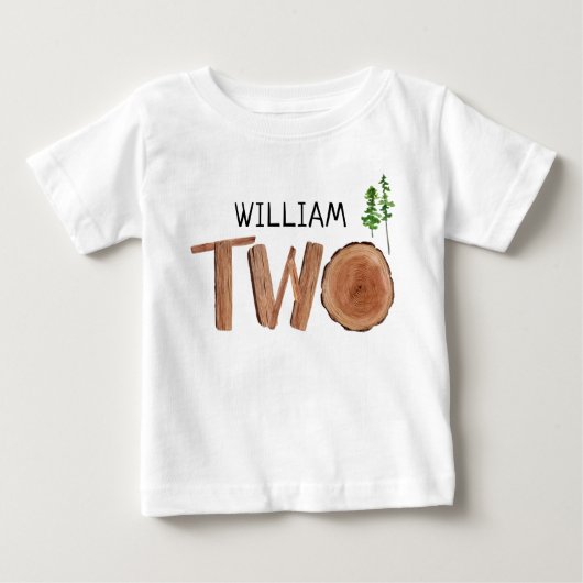 2歳の2歳の誕生日名前をカスタムする ベビーTシャツ (正面)