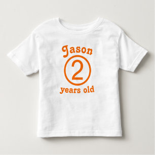 2歳オレンジパーソナライズされた色 トドラーTシャツ