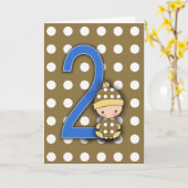 2歳オールドボーイ誕生日カード カード (黄色い花)