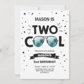 2歳クールの誕生日の招待ボーイ2歳の誕生日ブルー 招待状 (正面)