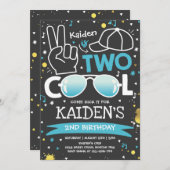 2歳クールの誕生日パーティー2クール歳の誕生日  招待状 (正面/裏面)