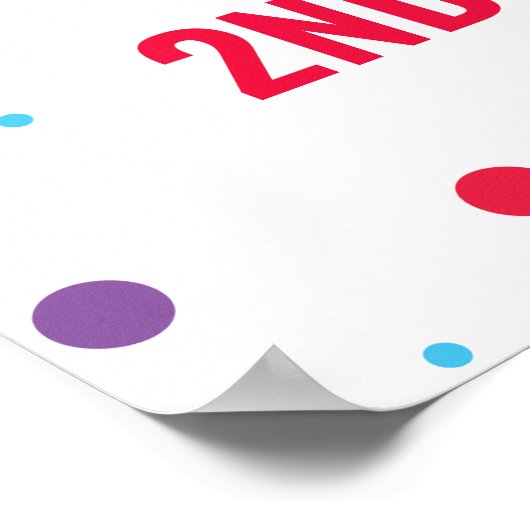 2歳クールの誕生日レインボーアイスポップ・アートの ポスター (角)