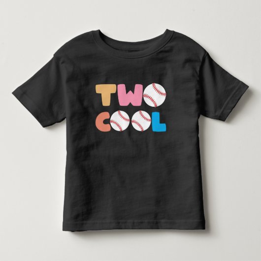 2歳クール生誕生日野球テーマ2歳 トドラーTシャツ (正面)