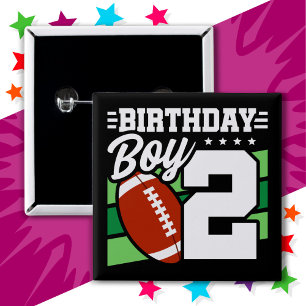 2歳サッカーパーティーテーマ2nd誕生日ボーイ 缶バッジ
