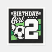 2歳サッカーパーティー2歳の誕生日ガール スタンダードカクテルナプキン (正面)