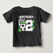 2歳サッカーパーティー2歳の誕生日ガール ベビーTシャツ (正面)