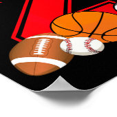 2歳バスケットボールサッカーボールのバー ポスター (角)