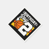 2歳バスケットボールパーティーテーマ2ndバースデーボーイ スタンダードカクテルナプキン (角)