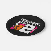 2歳バスケットボールパーティー2ndバースデーガール ペーパープレート (アングル)