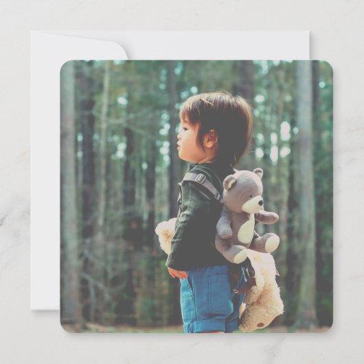 2歳モダンの2歳の誕生日パーティー男の子フォトカード 招待状 (裏面)