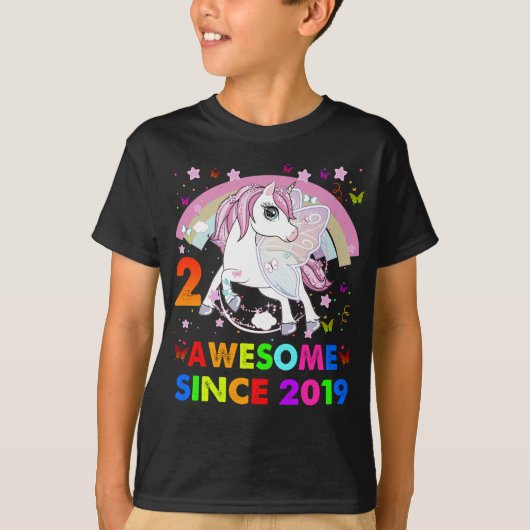 2歳ユニコーンかわいこちゃん2歳ユニコーン Tシャツ (正面)