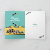 2歳任意の年齢レディバード茶色のターコイズ カード (内部)