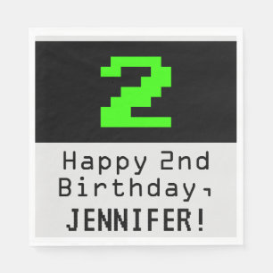2歳目の誕生日-ネルディ/オタク系のスタイル"2"と名前 スタンダードランチョンナプキン