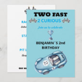 2歳誕生日おめでとう レーシングカード招待状 招待状 (正面/裏面)