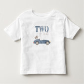 2歳誕生日ネイビーブルーレースカートシャツ トドラーTシャツ (正面)