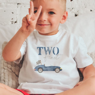 2歳誕生日ネイビーブルーレースカートシャツ トドラーTシャツ