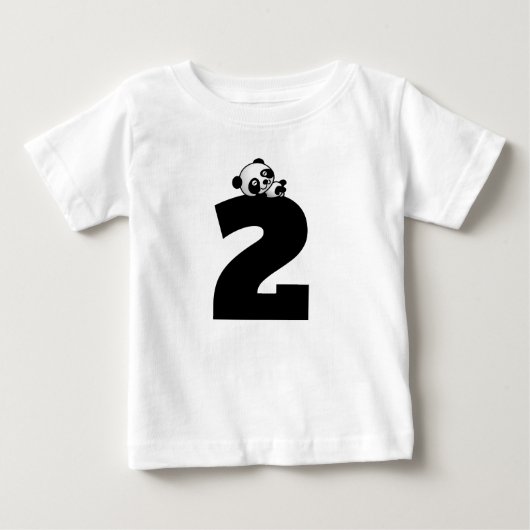 2歳2歳の誕生日パンダベアTシャツ ベビーTシャツ (正面)