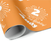 2歳2歳の誕生日ベビーカスタムお祝いパーティー ラッピングペーパー (ロールコーナー)