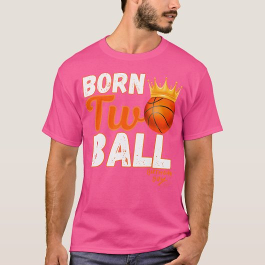 2歳2球生まれバスケットボール2歳の誕生日 Tシャツ (正面)