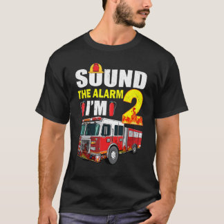 2歳 お誕生日おめでとう 消防車 赤ちゃん 男の子 Tシャツ