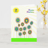 2歳、ハッピーフラワーカード カード (黄色い花)