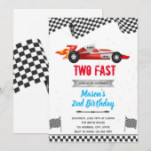 2歳 誕生日 急ぎの招待状 招待状 (正面/裏面)