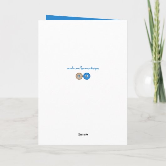 2歳any age teddy bear kids blue brown カード (裏面)