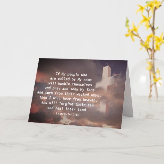 2歴代記7:14わがもし民は祈 カード (黄色い花)