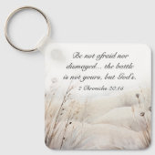 2歴代誌20:15バトルは神の聖句である キーホルダー (正面)