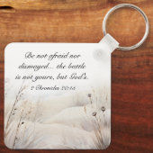 2歴代誌20:15バトルは神の聖句である キーホルダー (裏面)