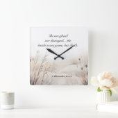 2歴代誌20:15バトルは神の聖句である スクエア壁時計 (ホーム)