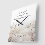 2歴代誌20:15バトルは神の聖句である スクエア壁時計 (傾斜)