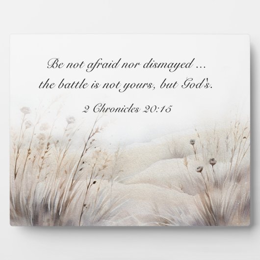 2歴代誌20:15バトルは神の聖句である フォトプラーク (正面)