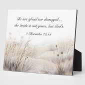 2歴代誌20:15バトルは神の聖句である フォトプラーク (側面)