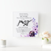 2歴代誌7:14私のもし民クリスチ祈ャン スクエア壁時計 (ホーム)